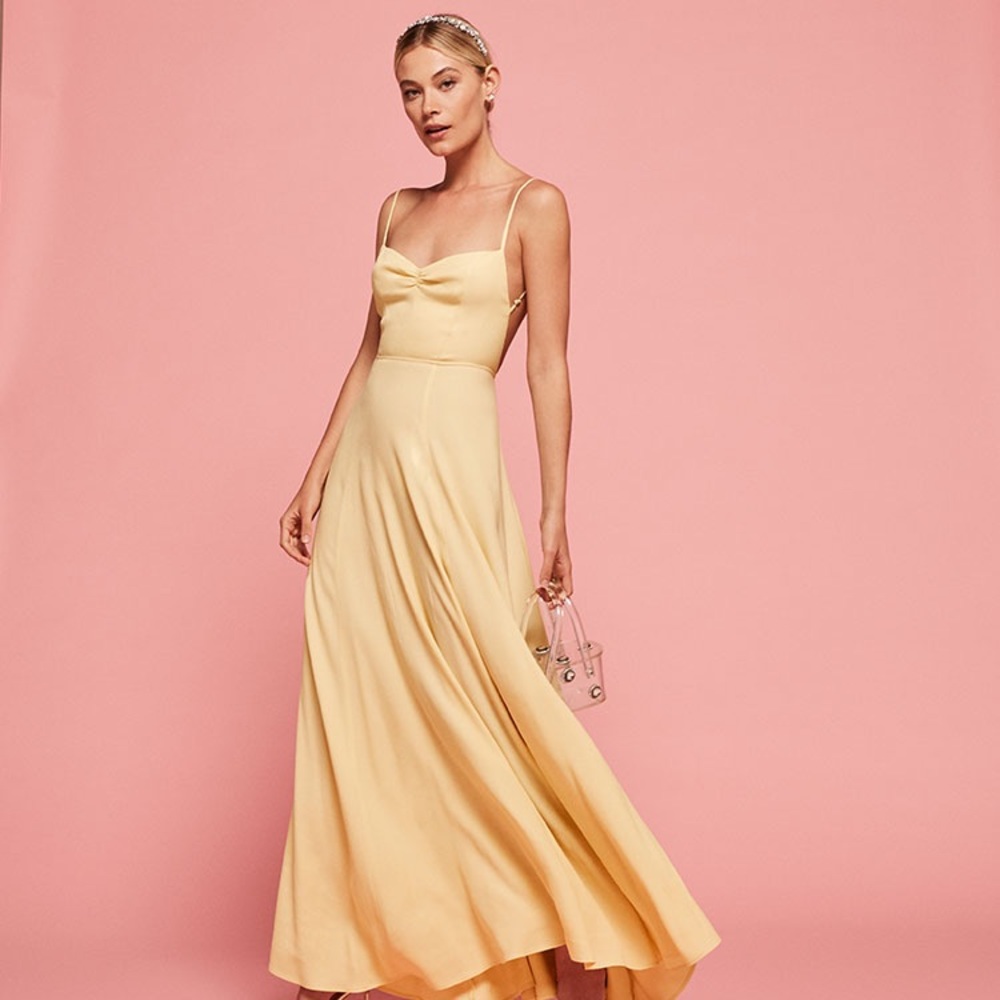 Reformation Thistle Dress in buttercup size 2
